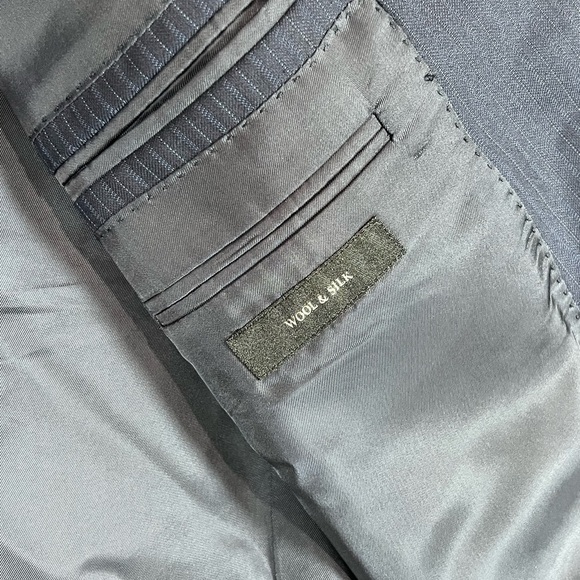 Ermenegildo Zegna 44R Lux Wool & Silk Blend Navy Pinstripe Suit - Picture 4 of 12